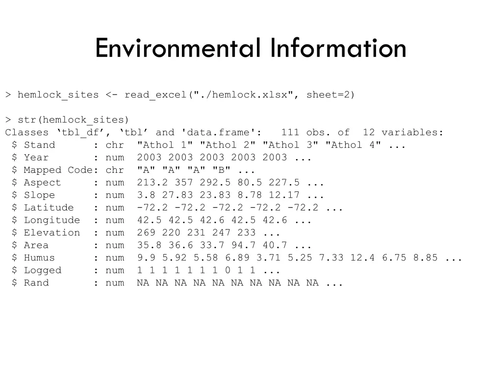 environmental information