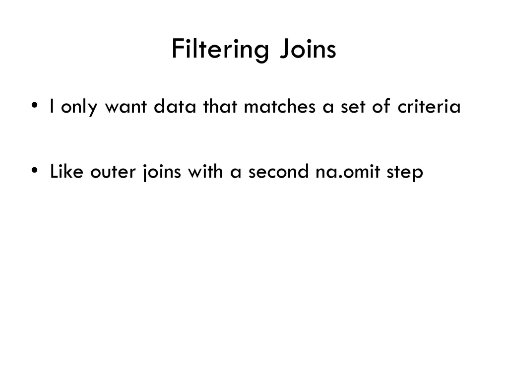 filtering joins