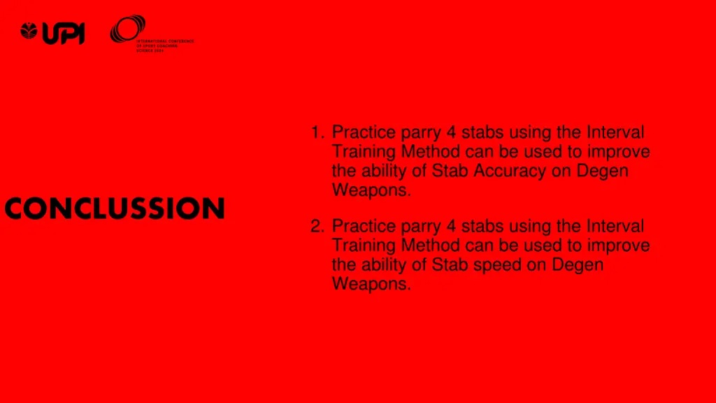 1 practice parry 4 stabs using the interval