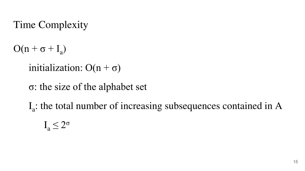 time complexity