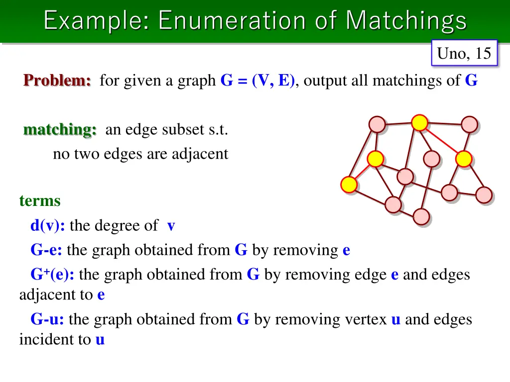 example enumeration of matchings