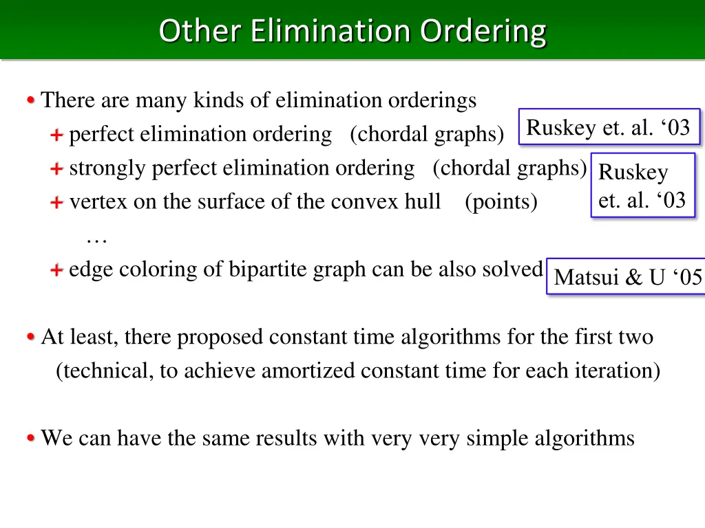 other elimination ordering