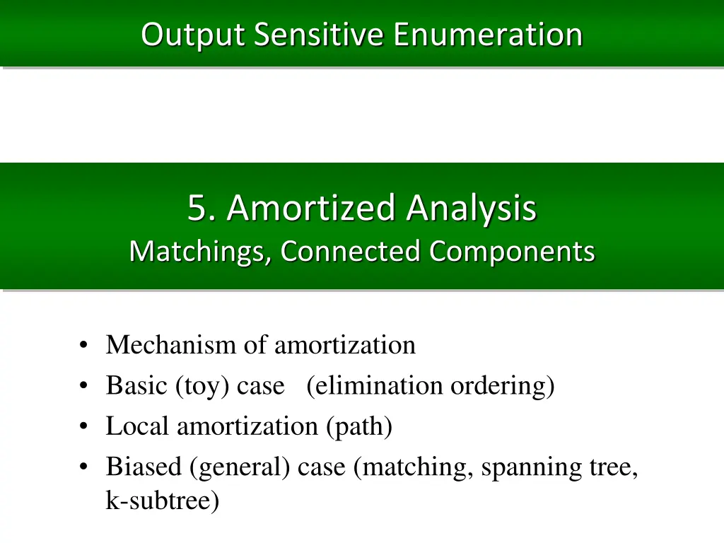 output sensitive enumeration