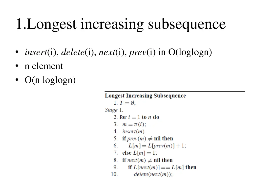 1 longest increasing subsequence 10