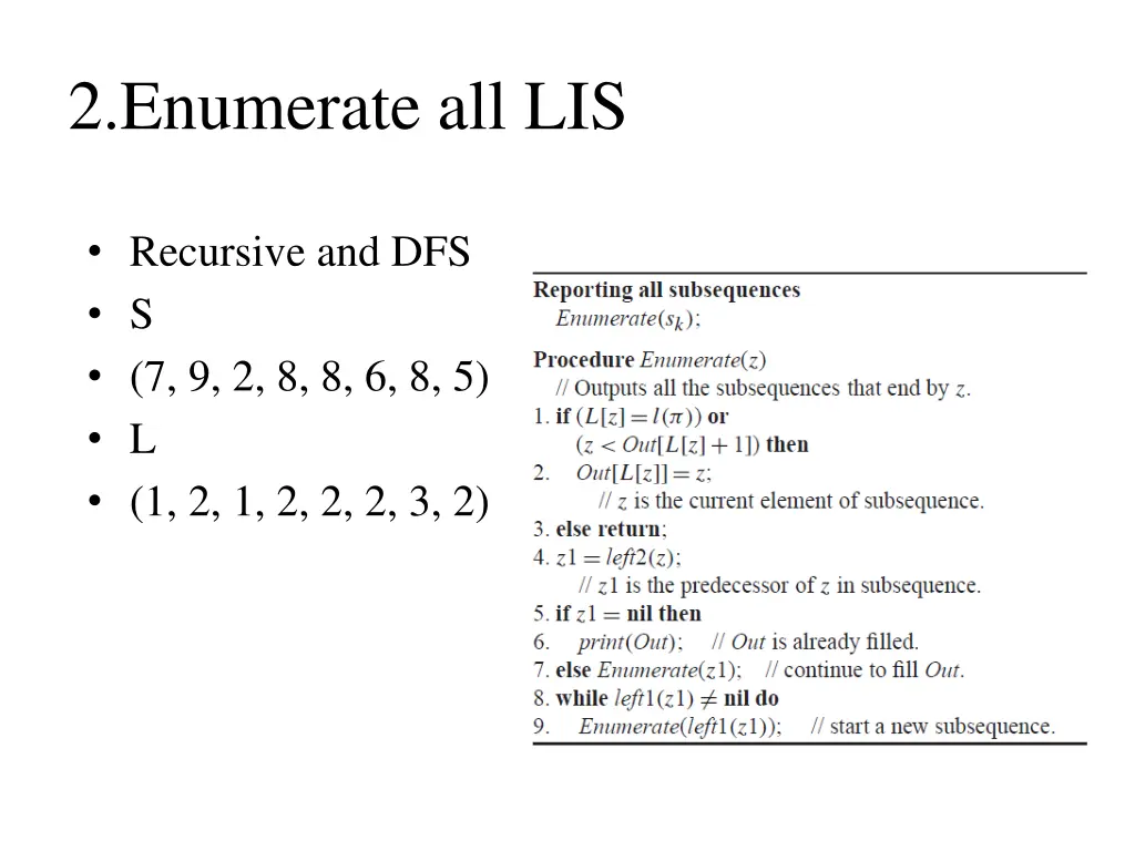 2 enumerate all lis 1