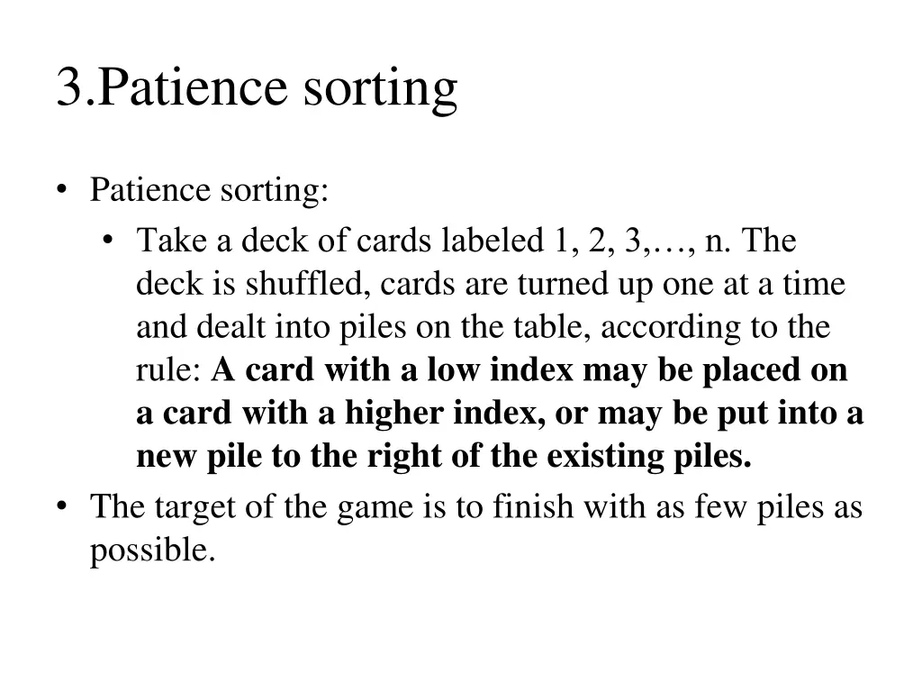 3 patience sorting