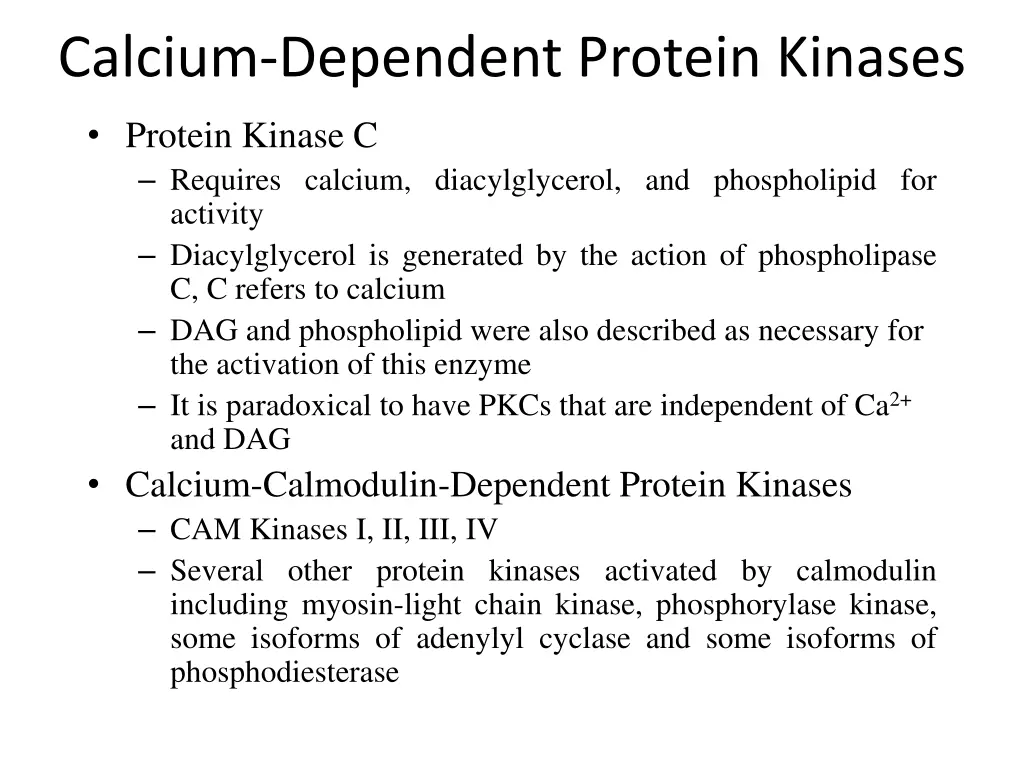 calcium dependent protein kinases