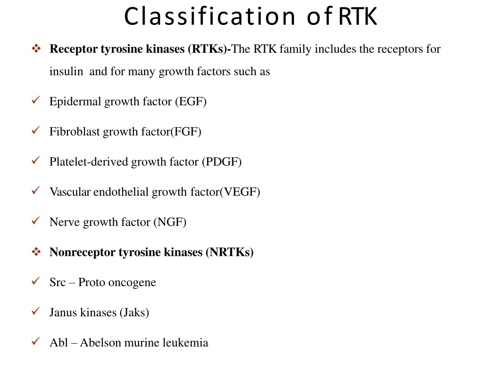 classification of rtk