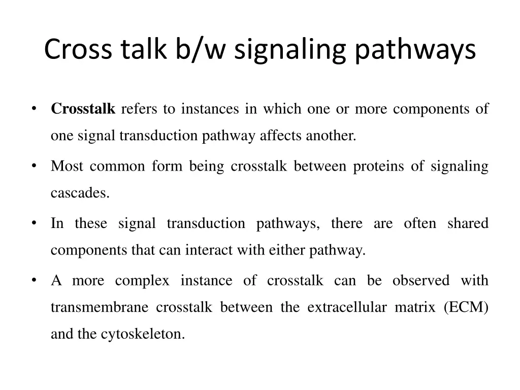 cross talk b w signaling pathways