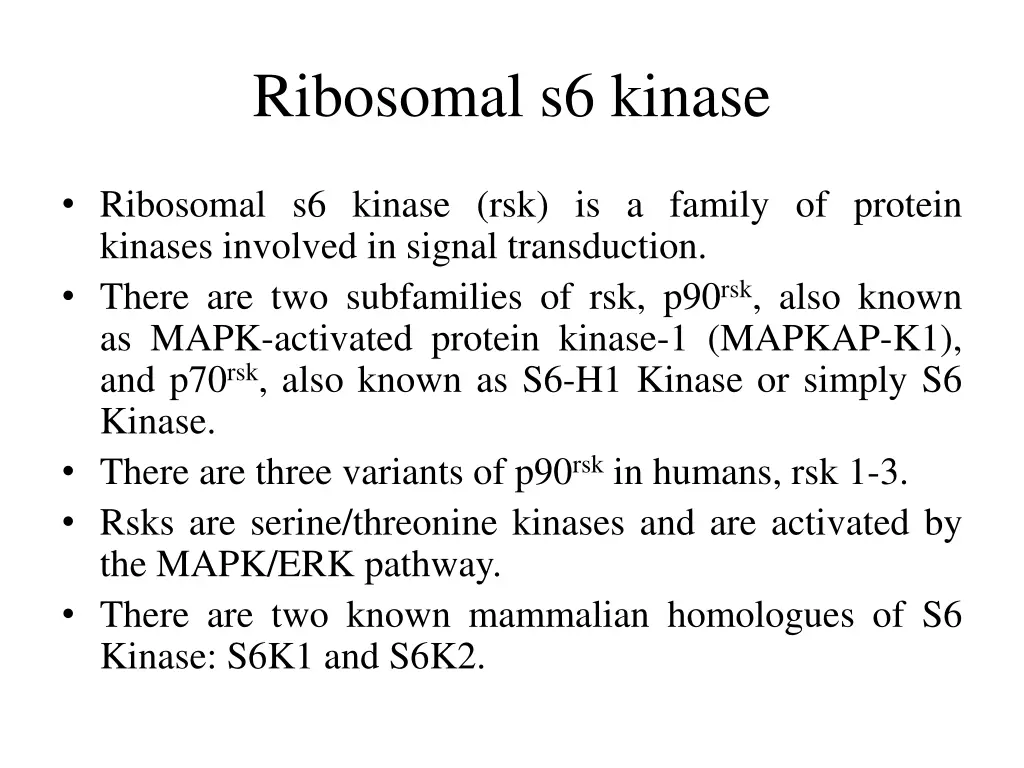 ribosomal s6 kinase