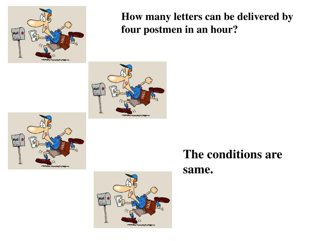 how many letters can be delivered by four postmen