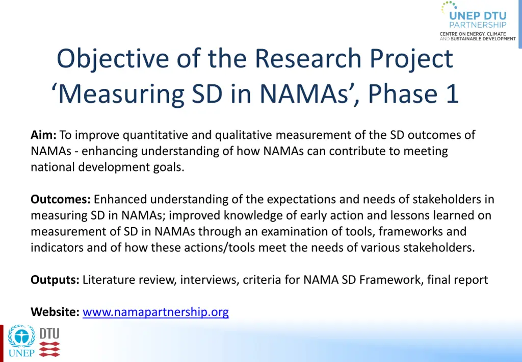 objective of the research project measuring