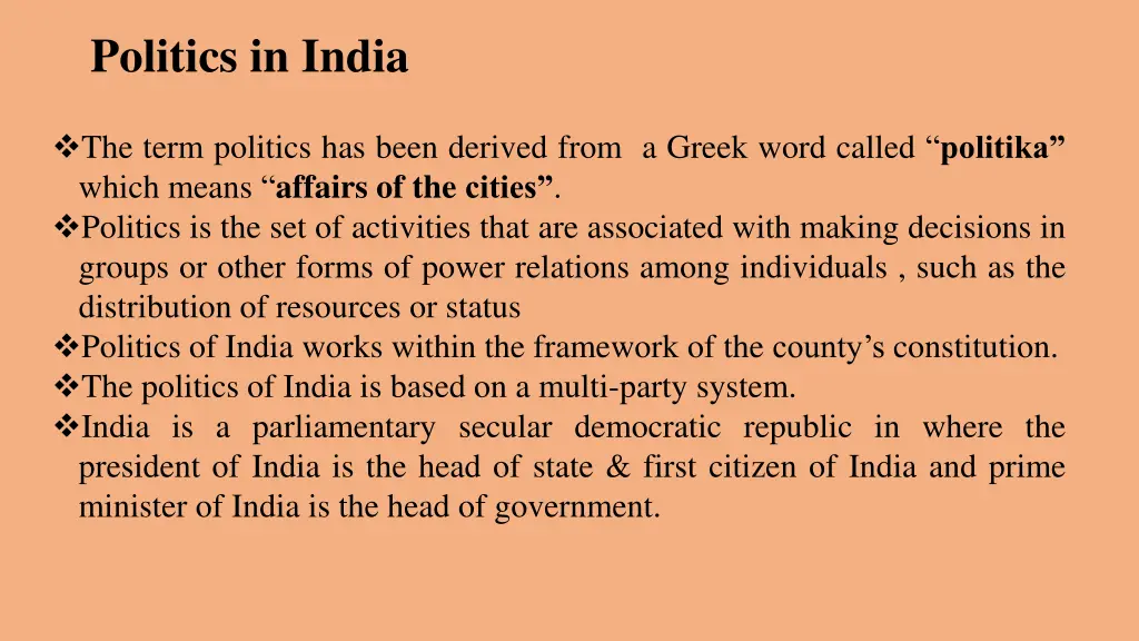 politics in india