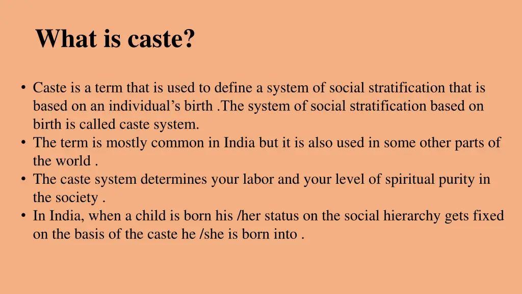 what is caste