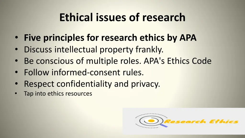 ethical issues of research