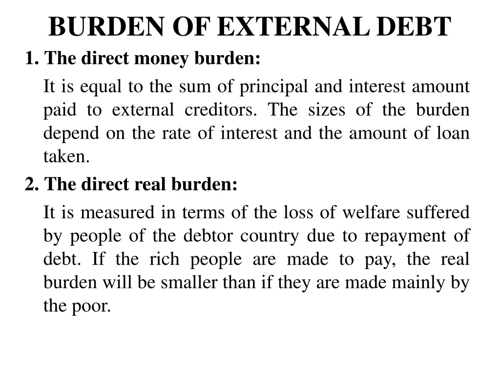 burden of external debt 1