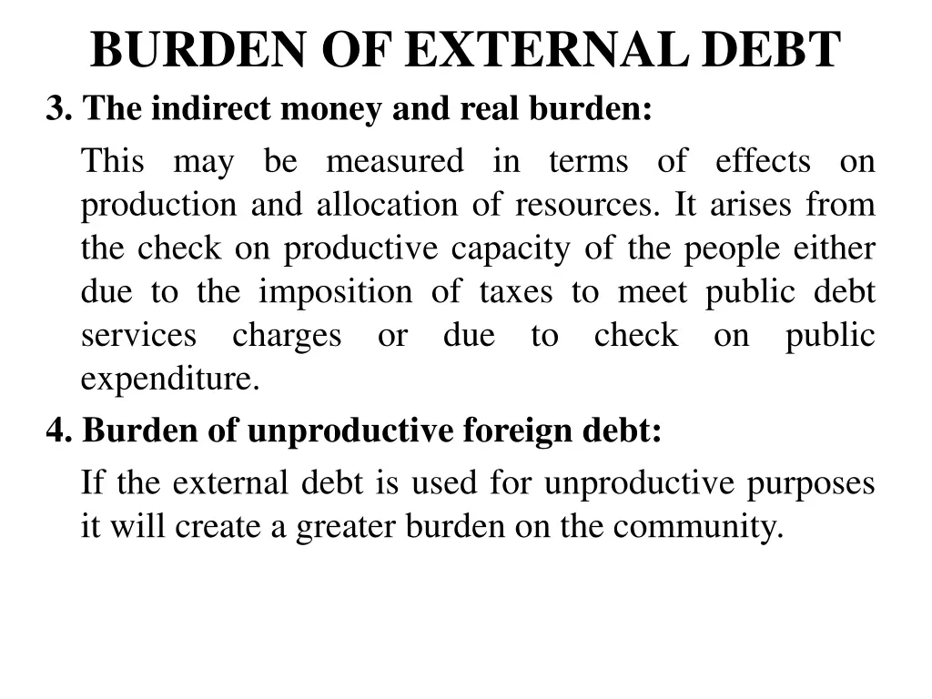 burden of external debt 2