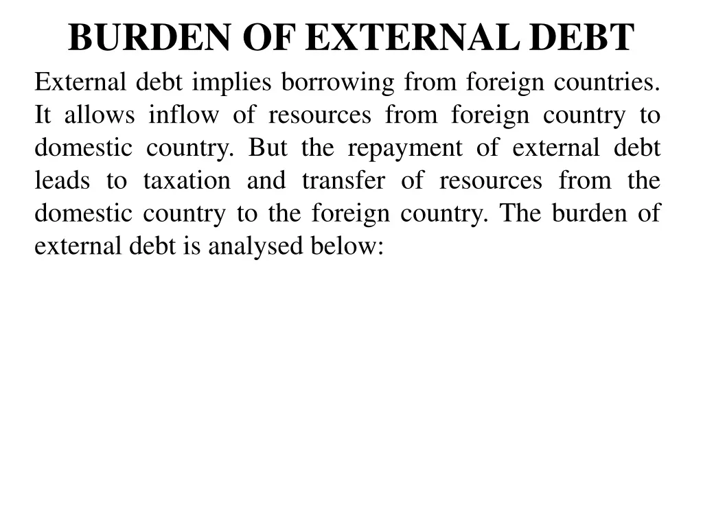 burden of external debt