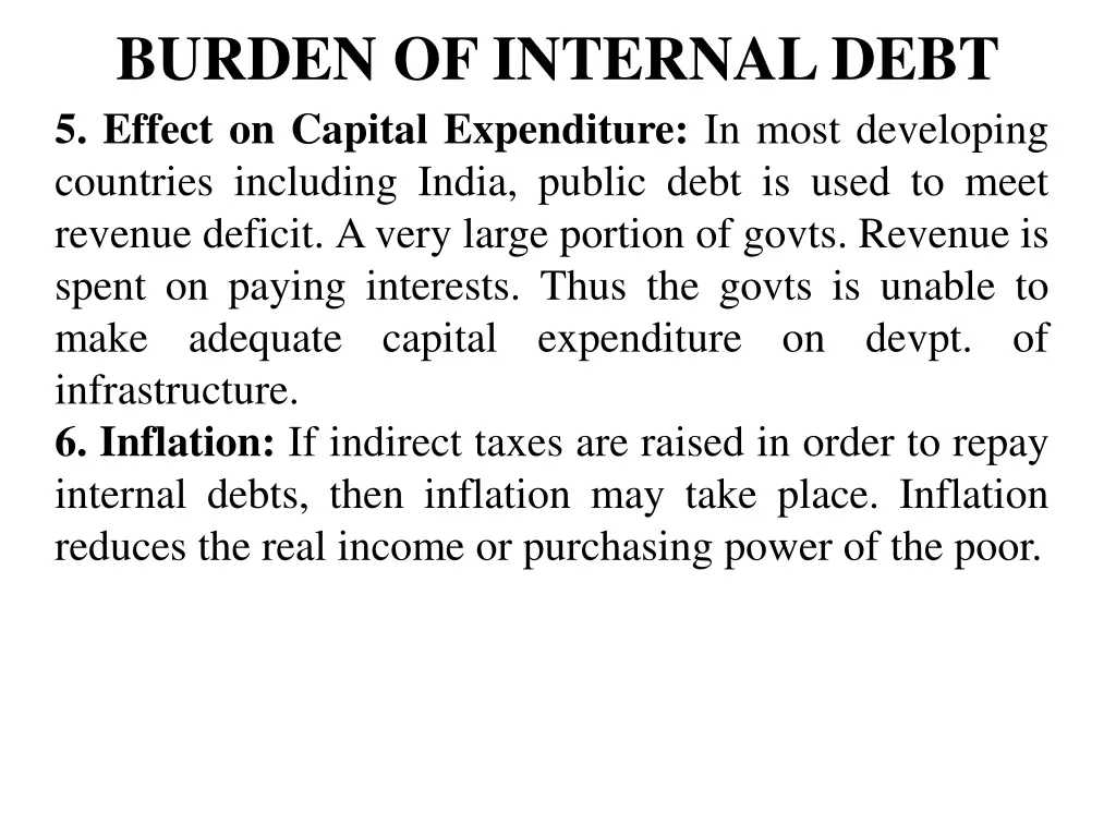 burden of internal debt 4