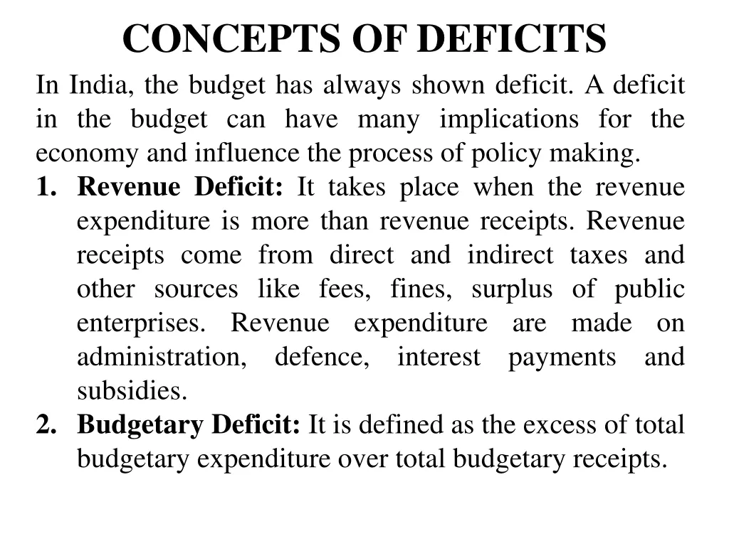 concepts of deficits 2