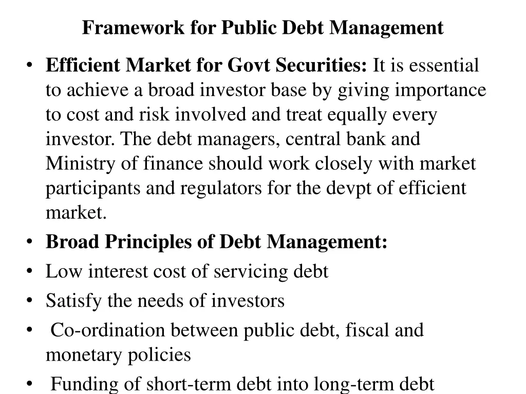 framework for public debt management 4