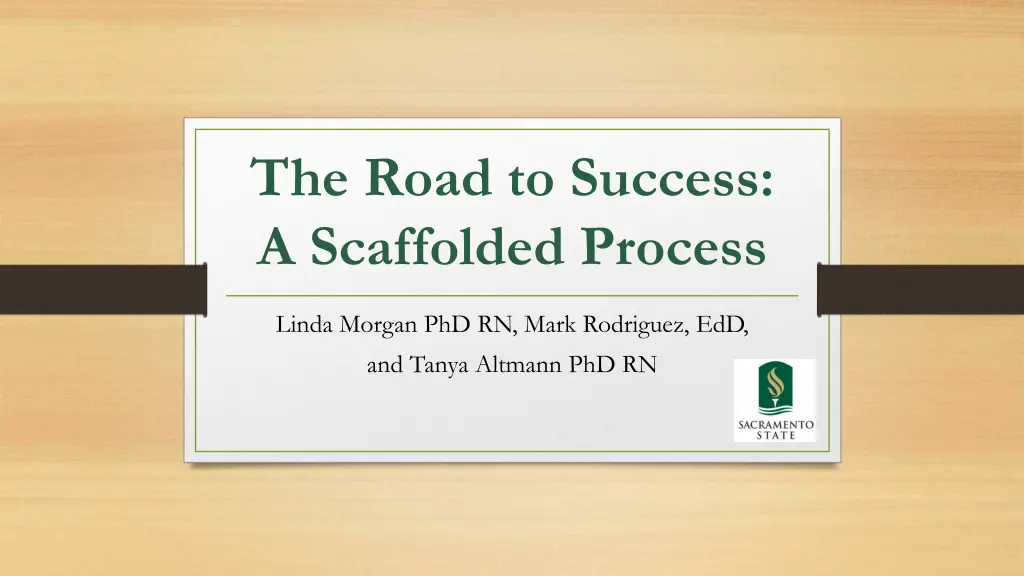 the road to success a scaffolded process