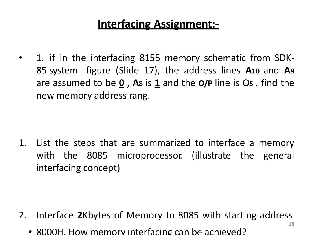 interfacing assignment