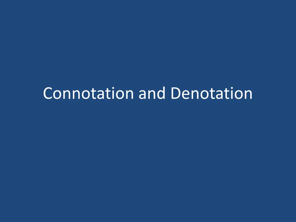 connotation and denotation