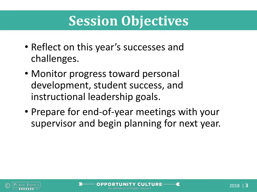 session objectives