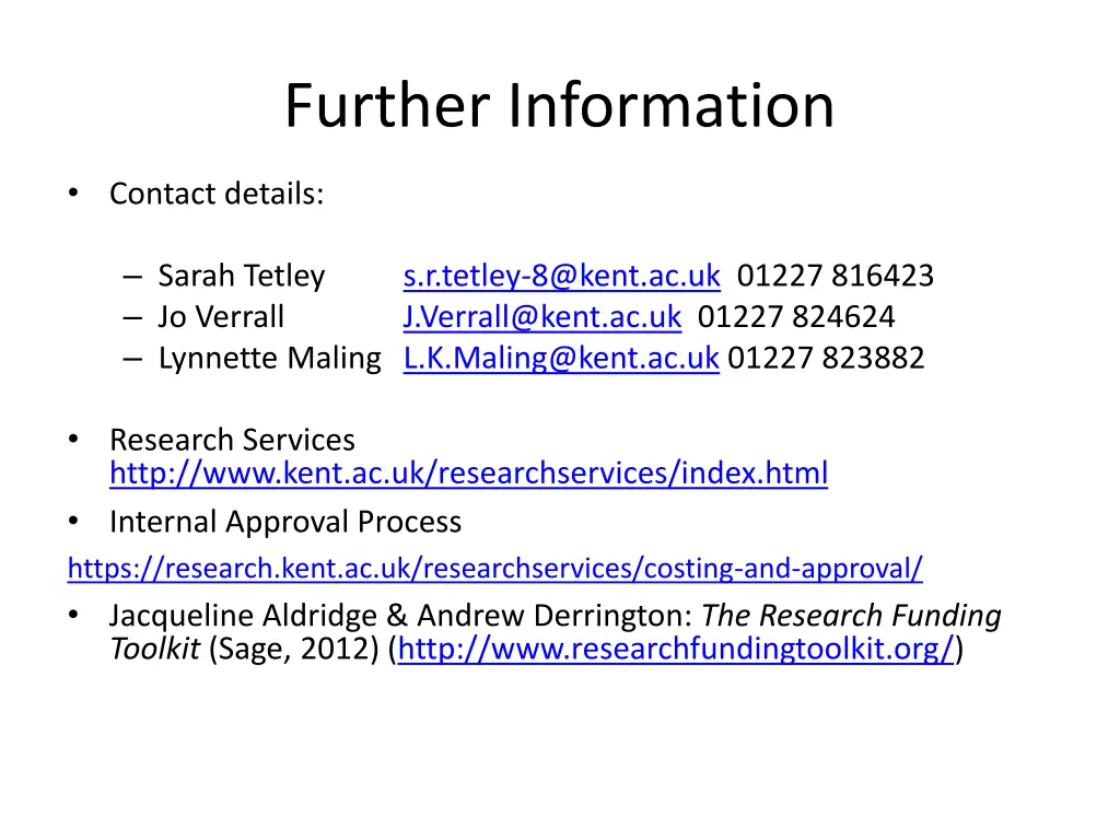 further information