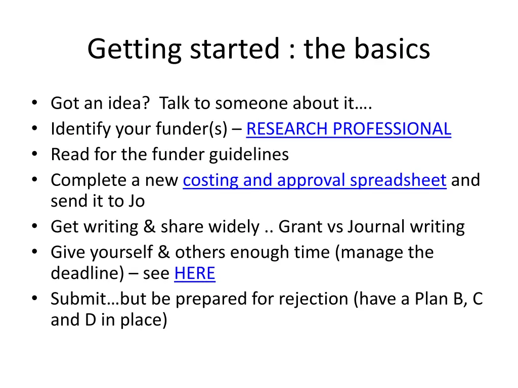 getting started the basics