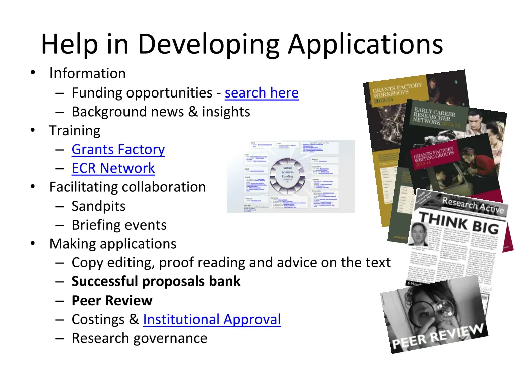 help in developing applications in formation