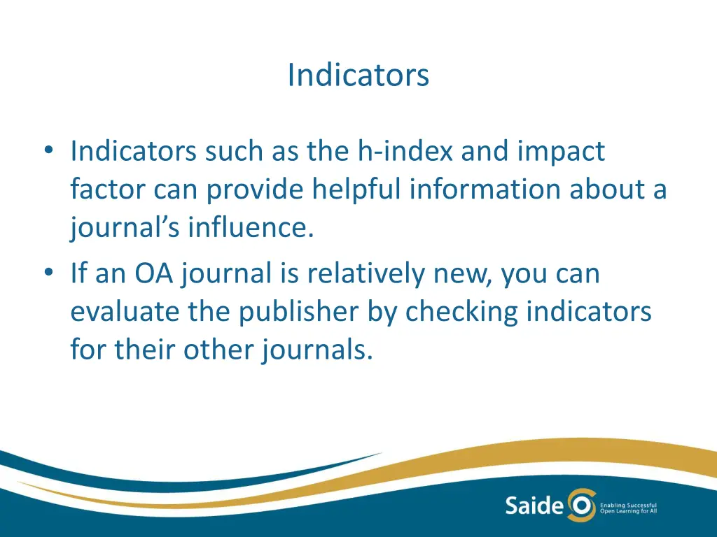indicators