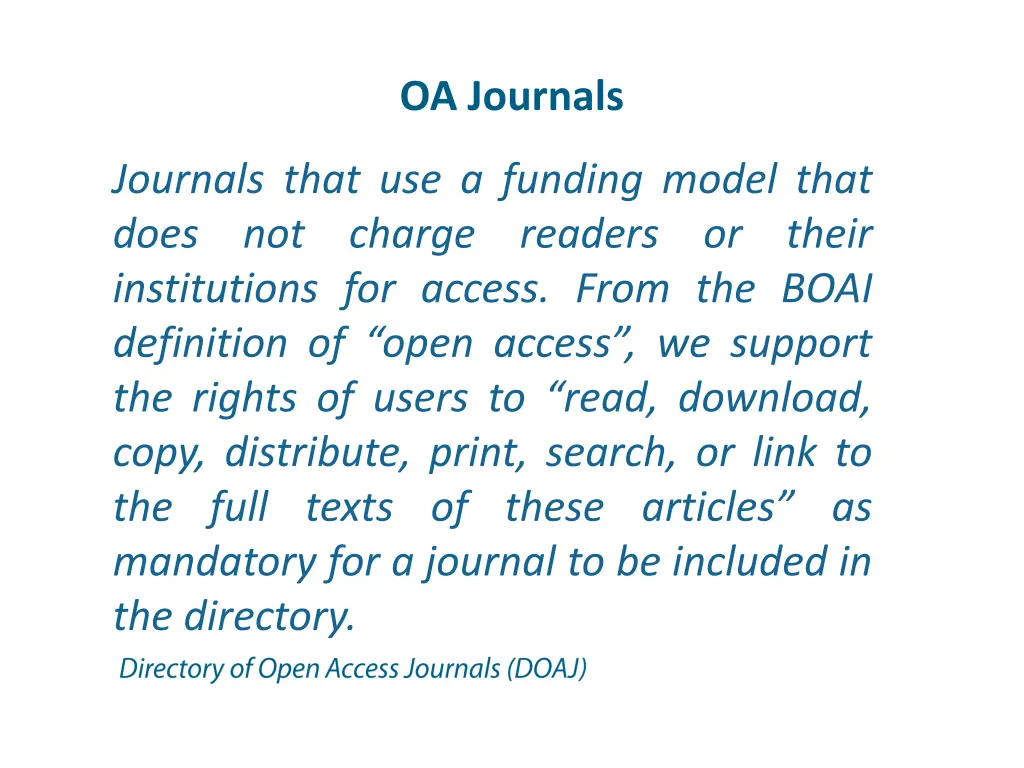 oa journals