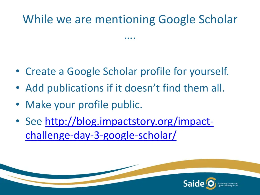 while we are mentioning google scholar
