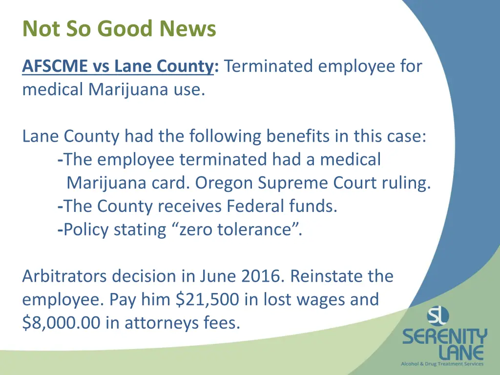 not so good news
