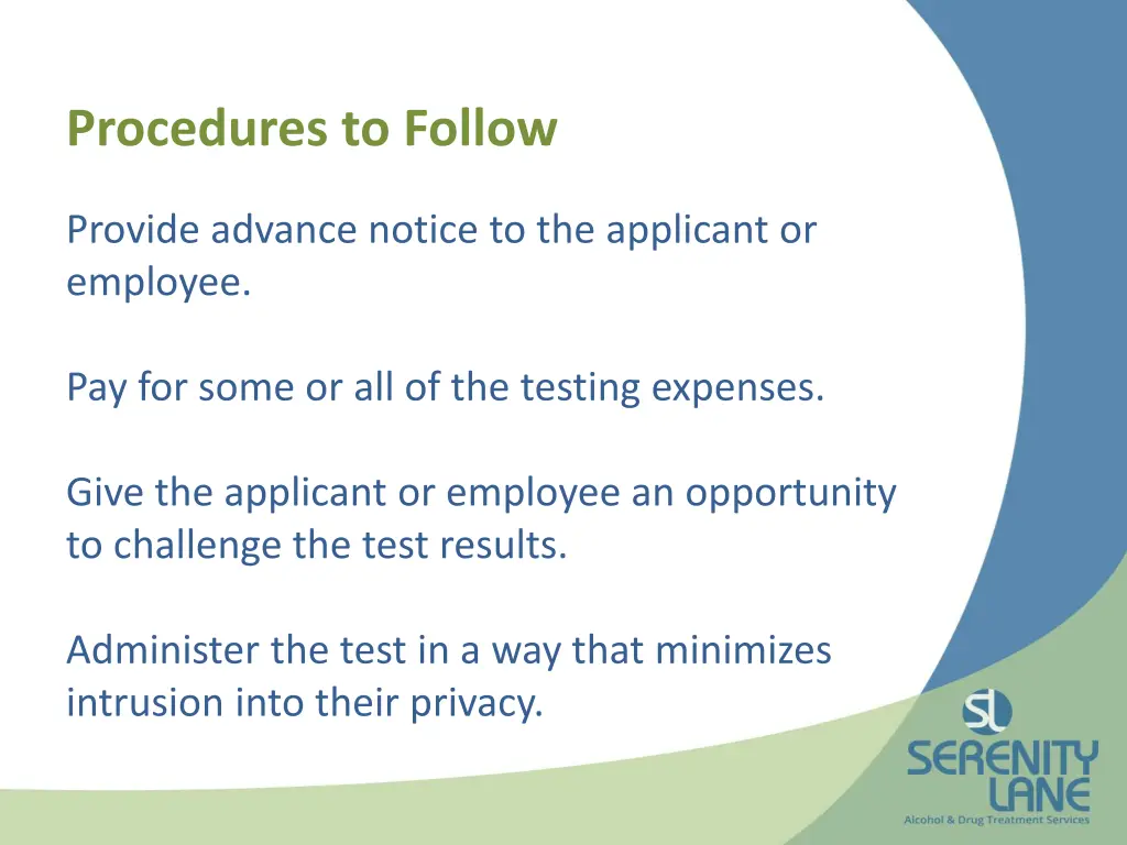 procedures to follow