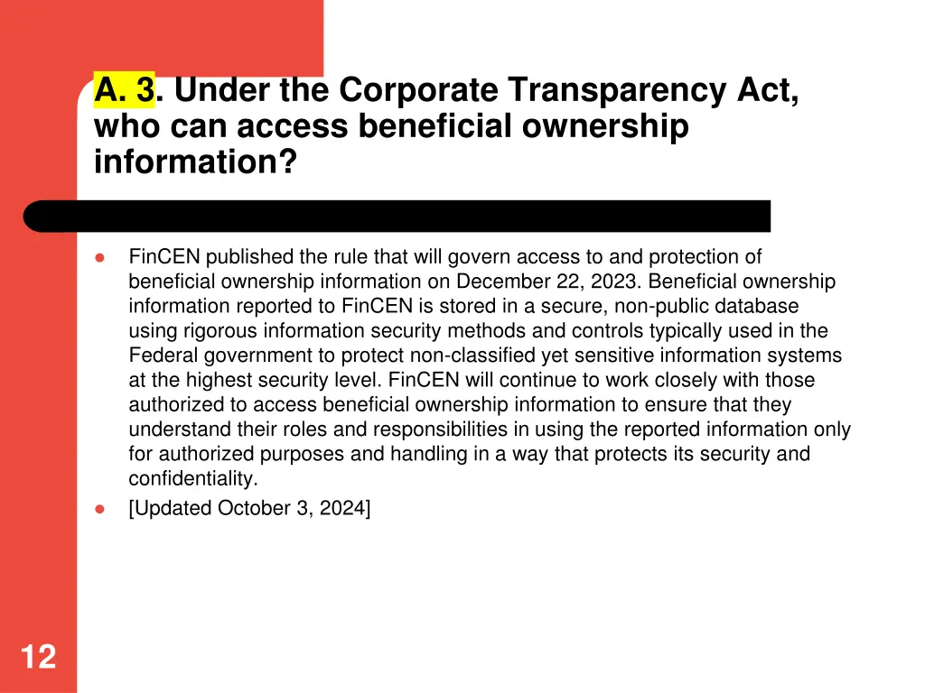 a 3 under the corporate transparency 1
