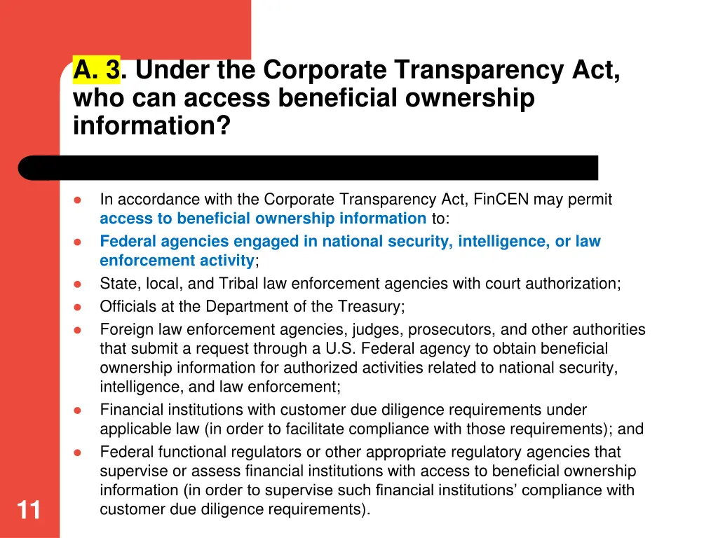 a 3 under the corporate transparency