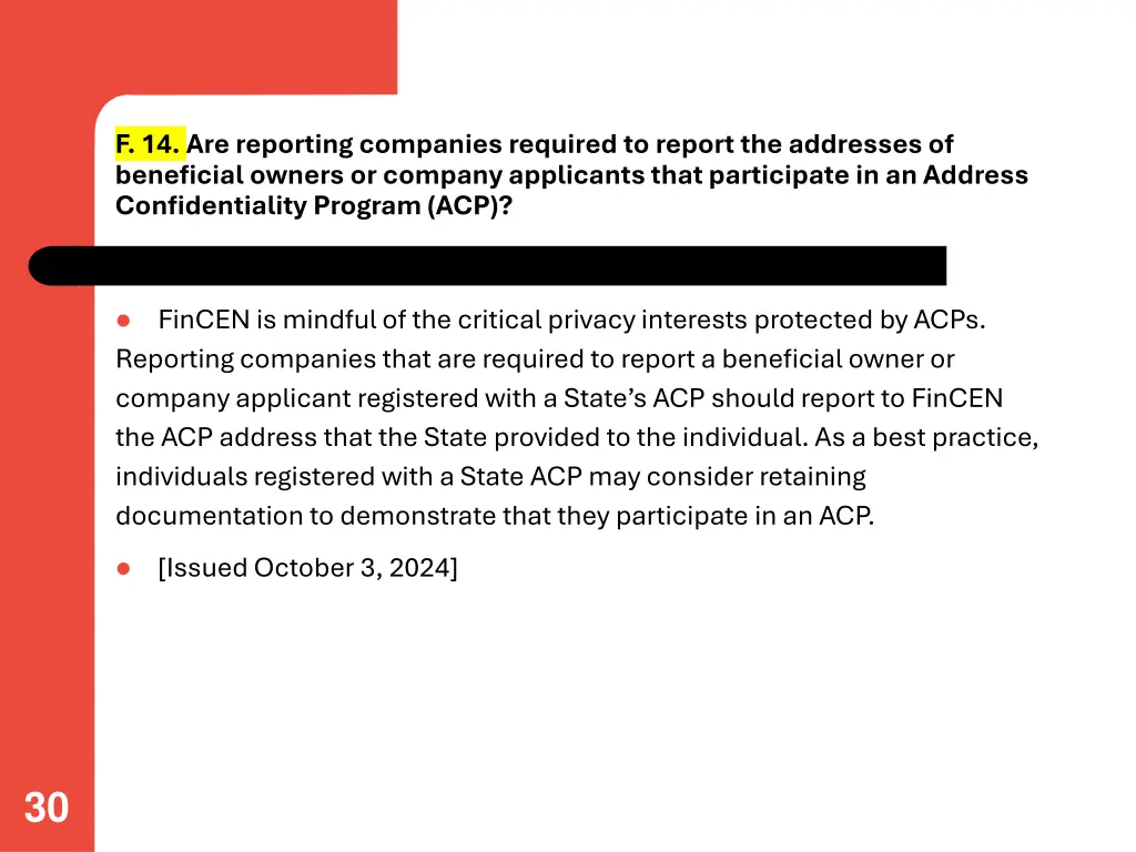 f 14 are reporting companies required to report