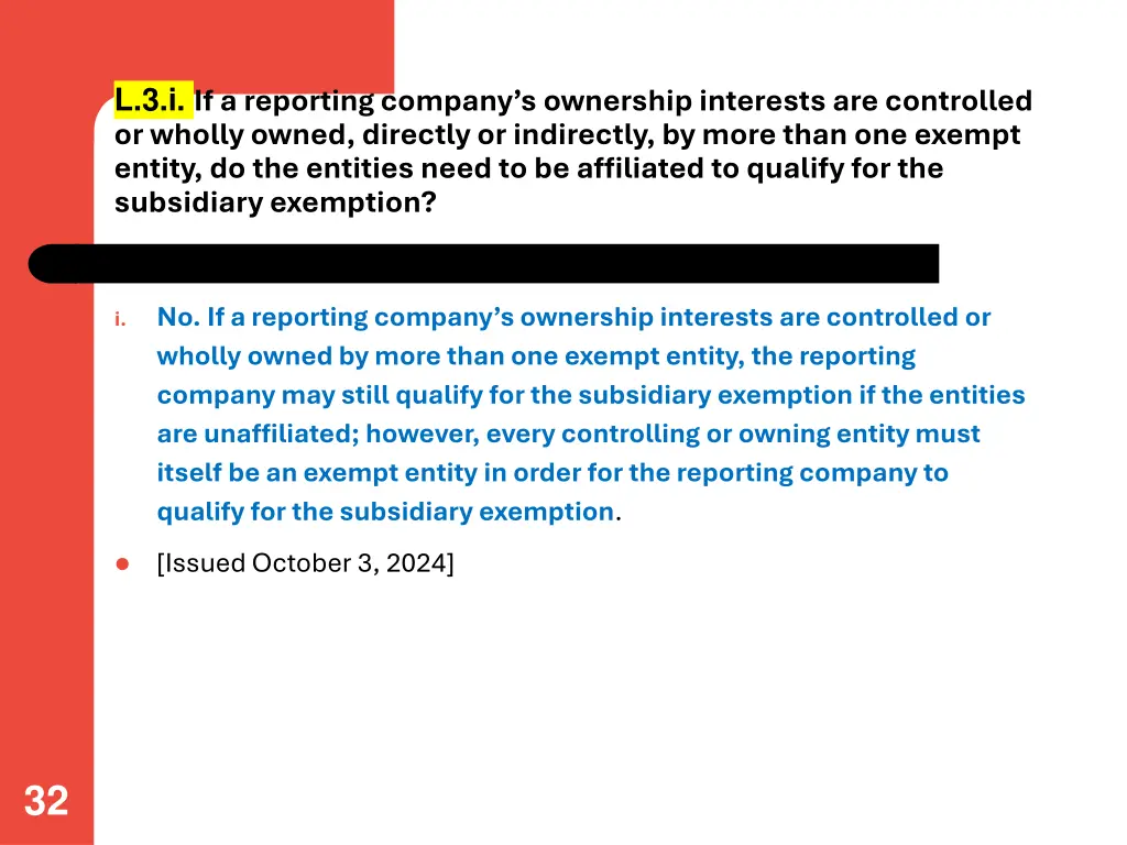 l 3 i if a reporting company s ownership