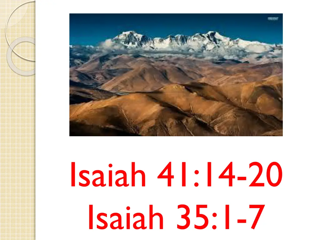 isaiah 41 14 20 isaiah 35 1 7