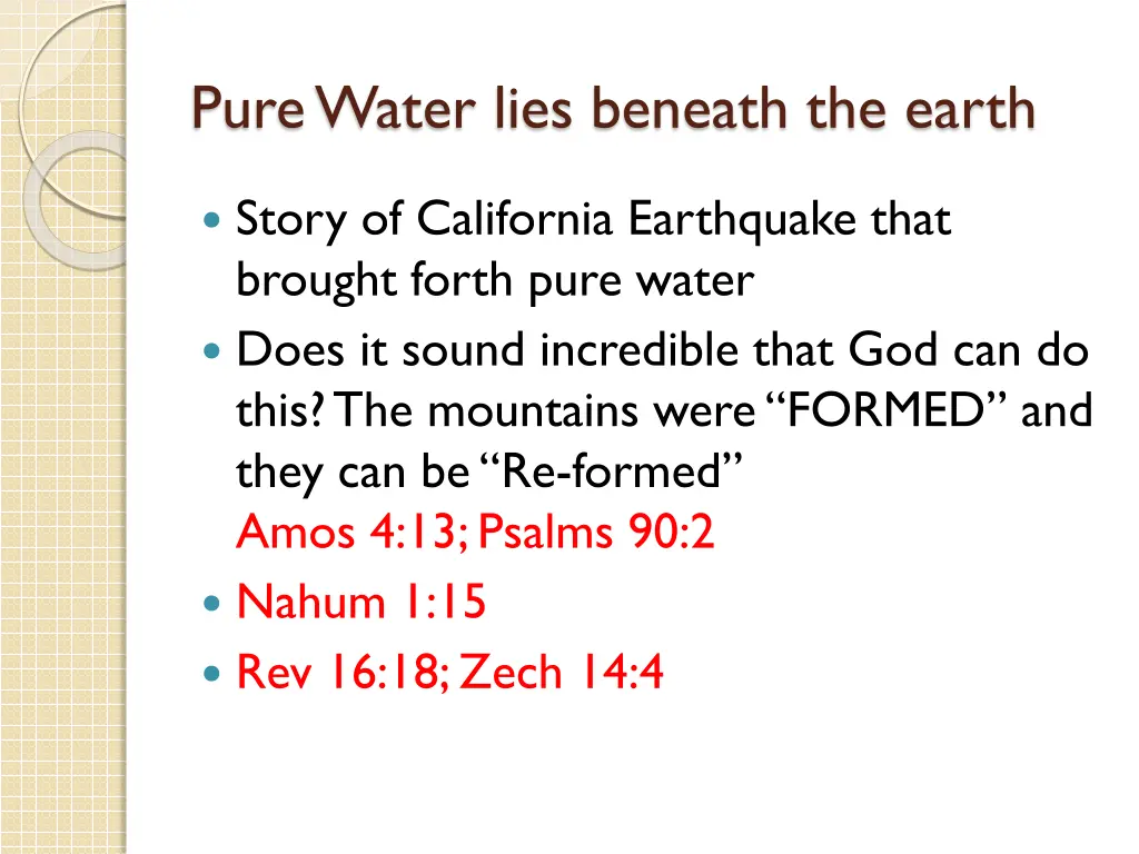 pure water lies beneath the earth