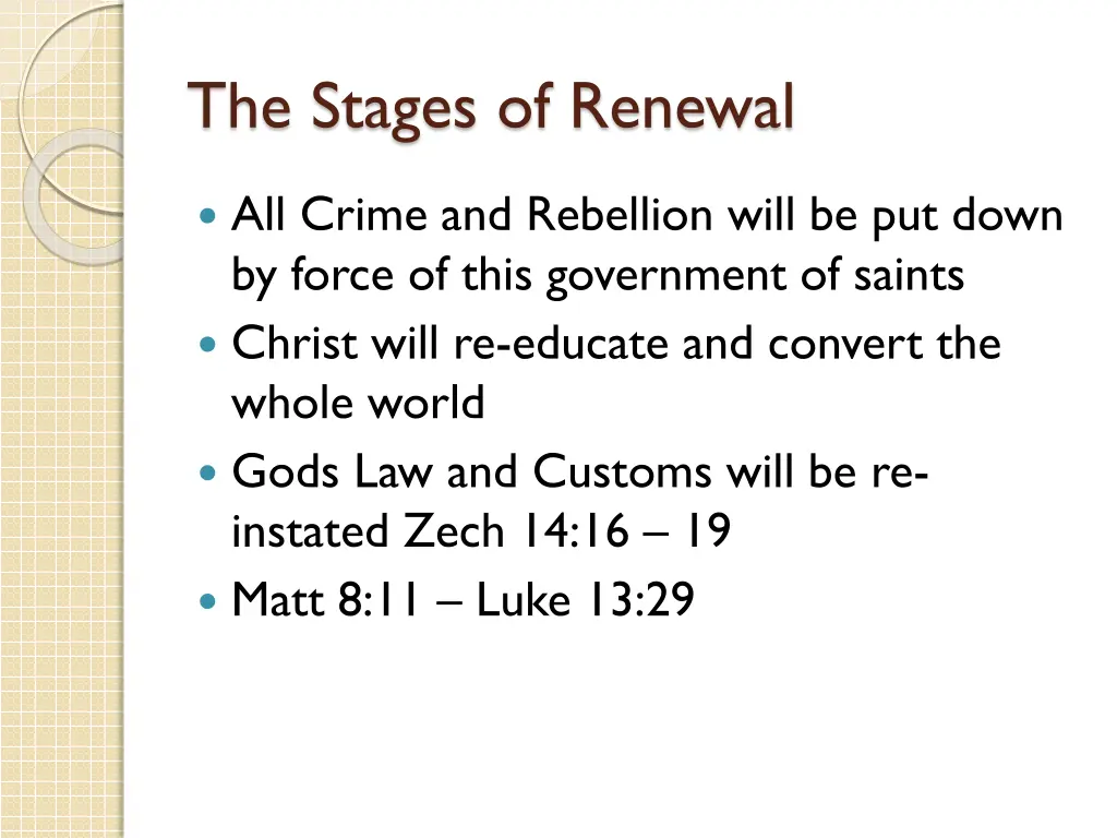 the stages of renewal