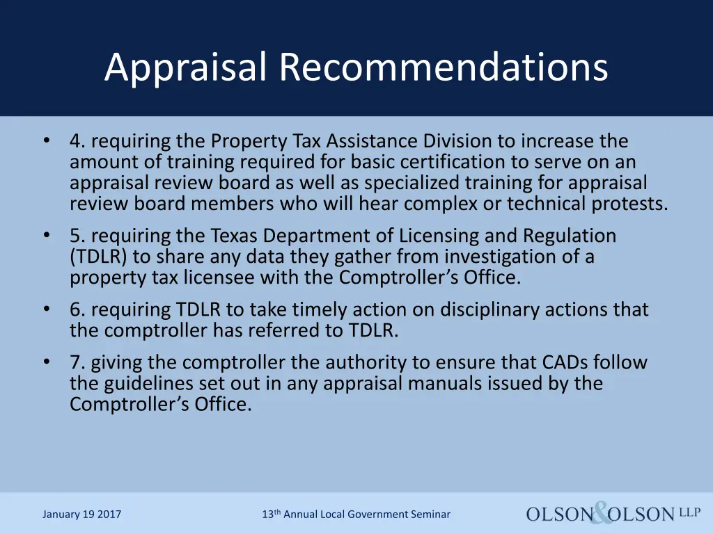 appraisal recommendations 1