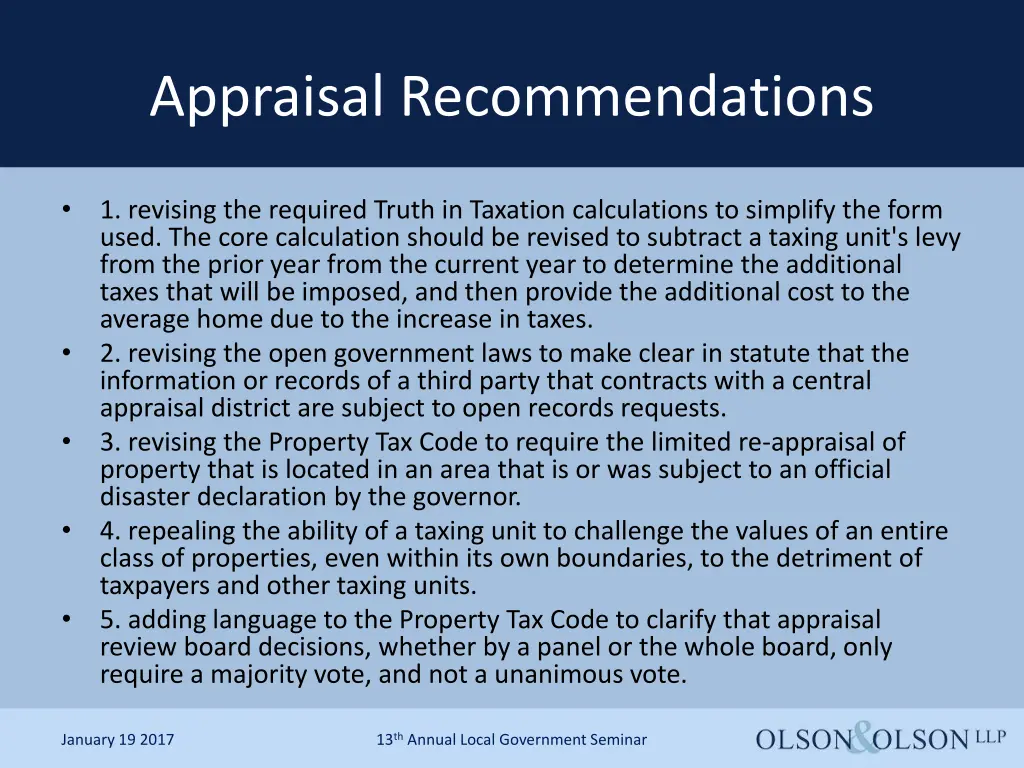 appraisal recommendations 2
