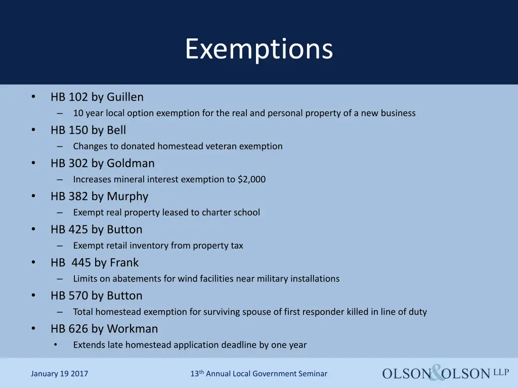 exemptions