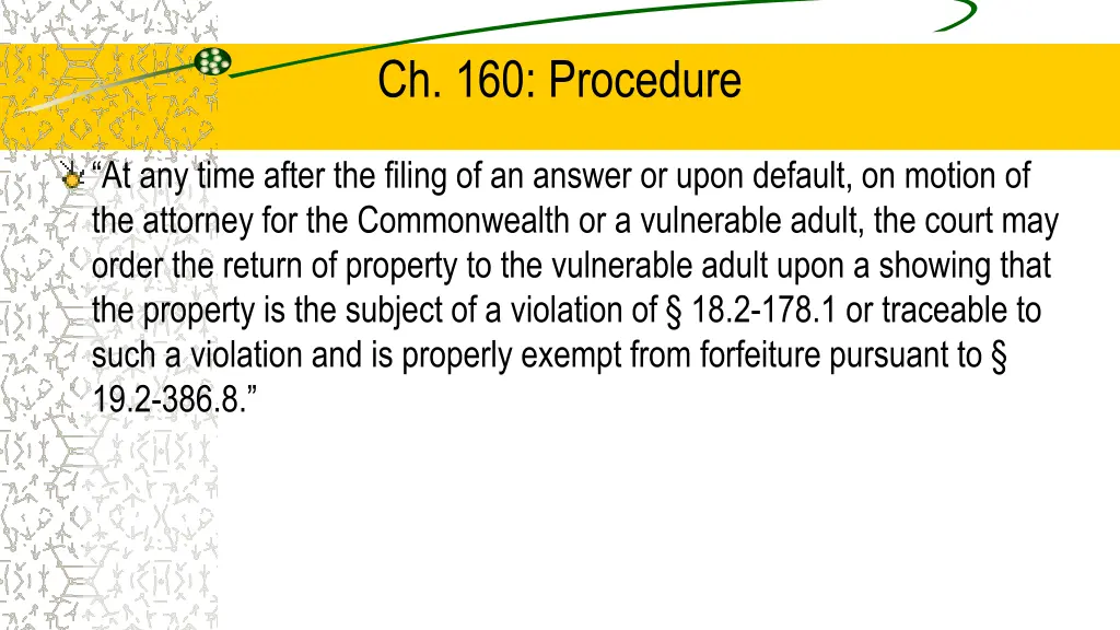 ch 160 procedure