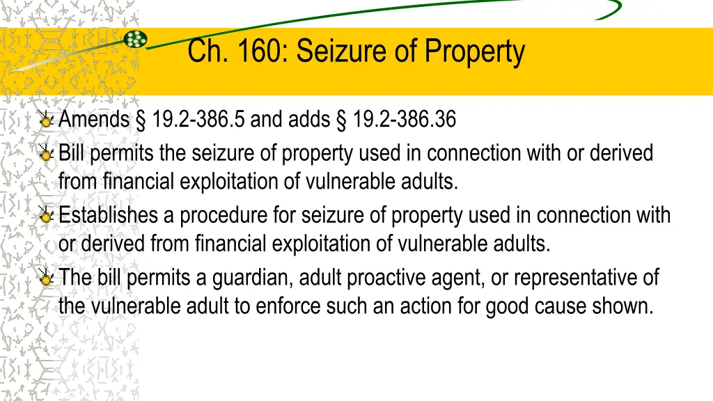 ch 160 seizure of property