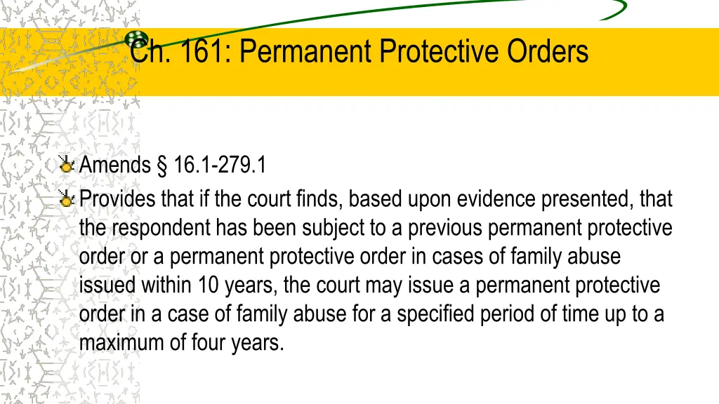 ch 161 permanent protective orders
